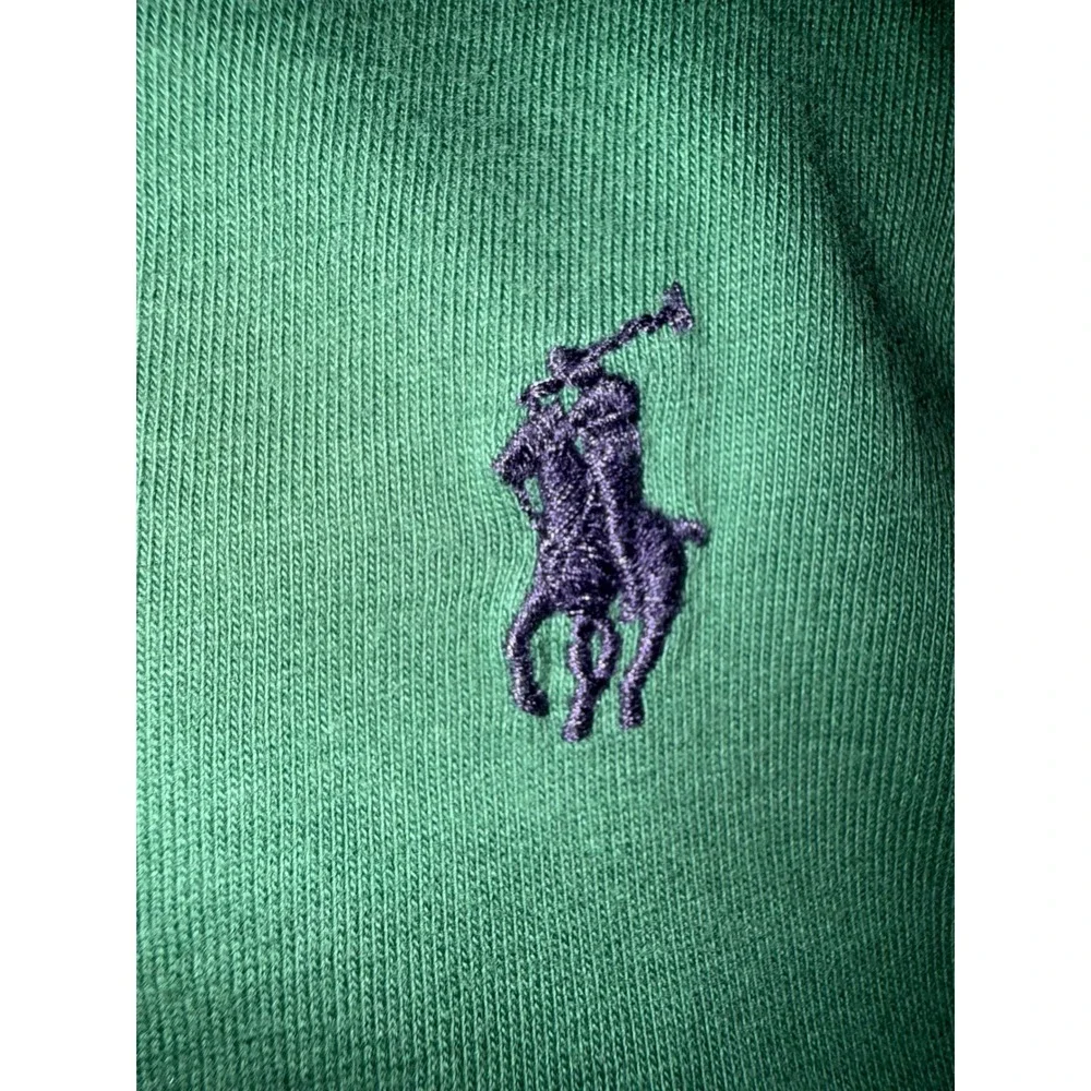 Polo Ralph Lauren Long Sleeve T-Shirt Mens M Green Purple Pony Logo Cotton